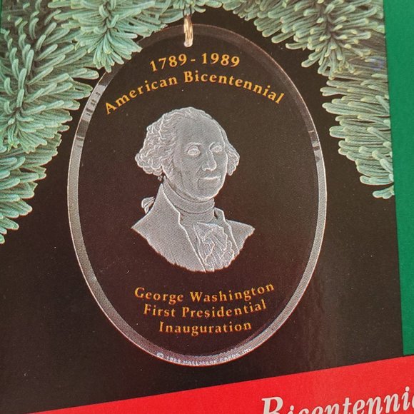 Hallmark George Washington bicentennial Acrylic Ornament Dated 1989 - Picture 4 of 15